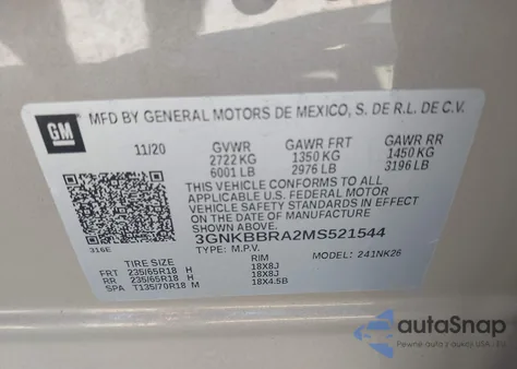 2021 Chevrolet Blazer Fwd 1Lt from USA, damaged, VIN 3GNKBBRA2MS521544